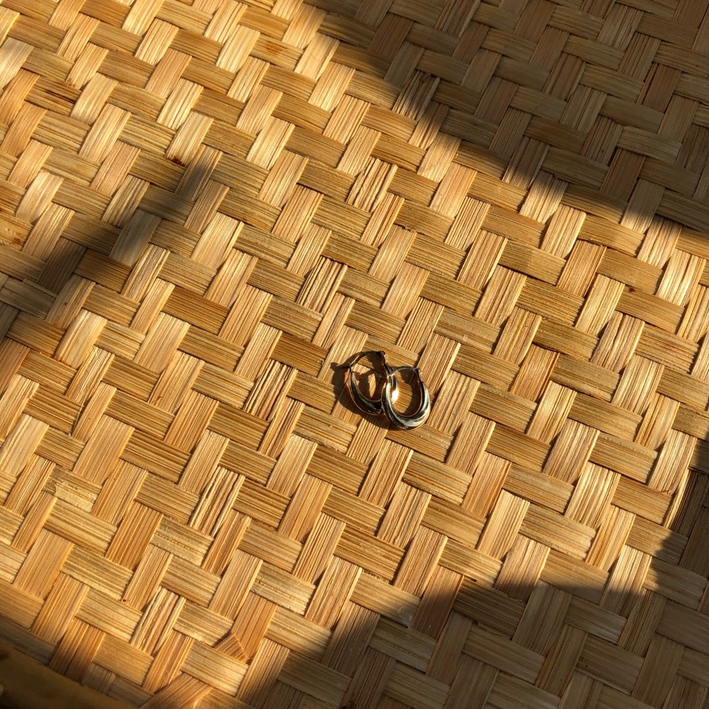 Solid 10k Gold Small J Hoops - image 1